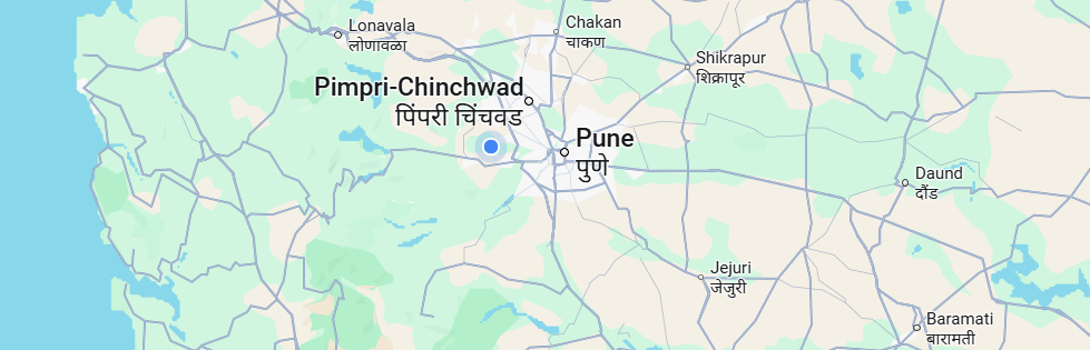Map showing Pune, India